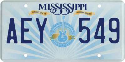 MS license plate AEY549