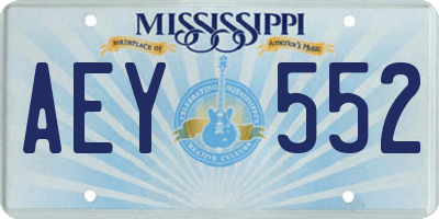 MS license plate AEY552