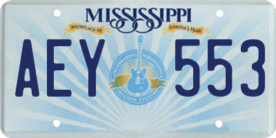 MS license plate AEY553
