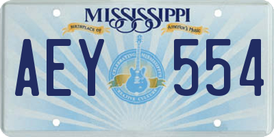 MS license plate AEY554