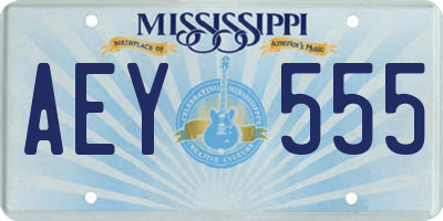 MS license plate AEY555