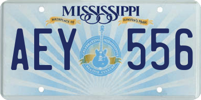 MS license plate AEY556