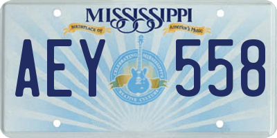 MS license plate AEY558