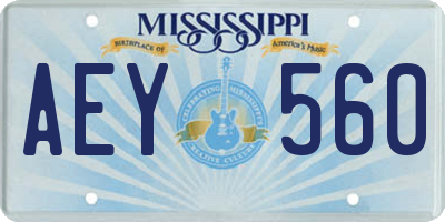 MS license plate AEY560