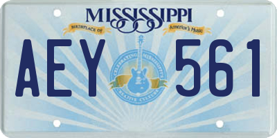 MS license plate AEY561