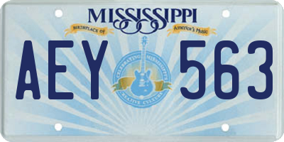 MS license plate AEY563