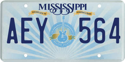 MS license plate AEY564