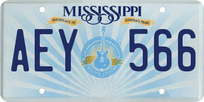 MS license plate AEY566