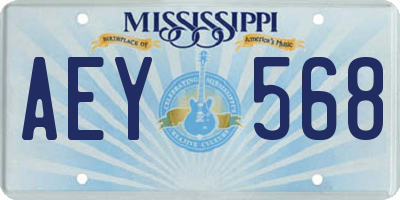 MS license plate AEY568