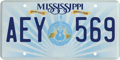 MS license plate AEY569