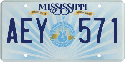 MS license plate AEY571