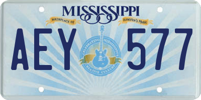 MS license plate AEY577