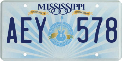 MS license plate AEY578