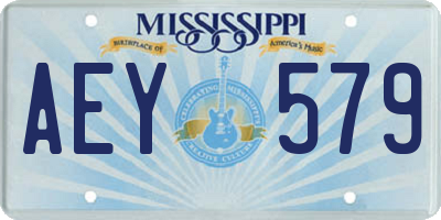 MS license plate AEY579