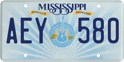 MS license plate AEY580