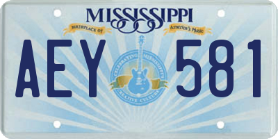 MS license plate AEY581