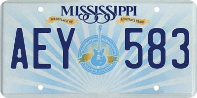 MS license plate AEY583