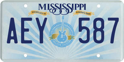 MS license plate AEY587