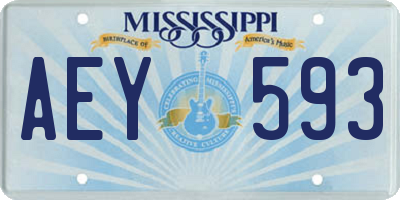 MS license plate AEY593