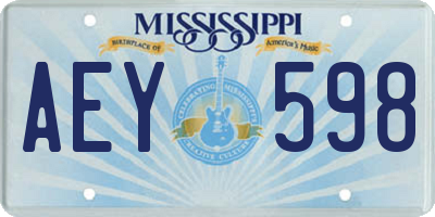 MS license plate AEY598