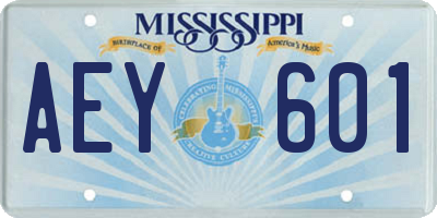 MS license plate AEY601