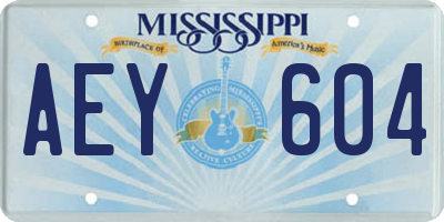 MS license plate AEY604