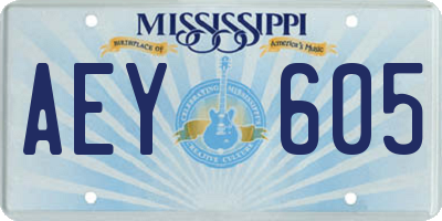 MS license plate AEY605