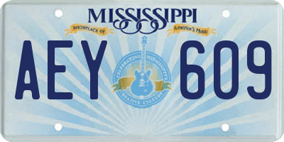 MS license plate AEY609