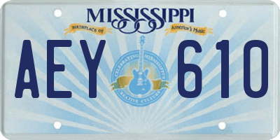 MS license plate AEY610