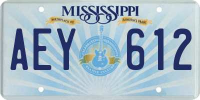 MS license plate AEY612