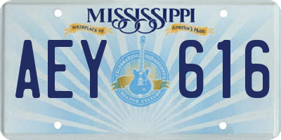 MS license plate AEY616