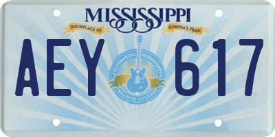 MS license plate AEY617