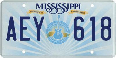 MS license plate AEY618