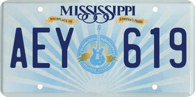 MS license plate AEY619