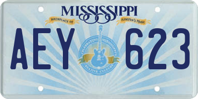 MS license plate AEY623