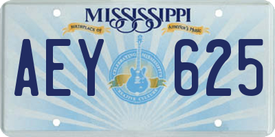 MS license plate AEY625