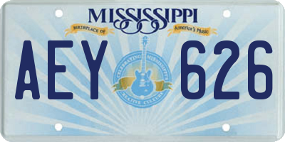 MS license plate AEY626