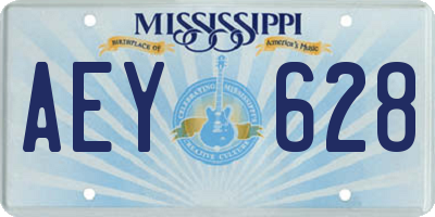 MS license plate AEY628
