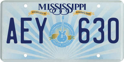 MS license plate AEY630