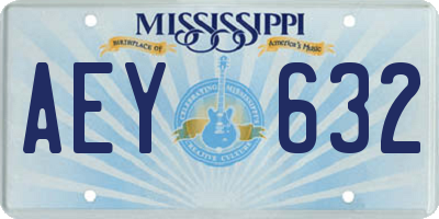 MS license plate AEY632