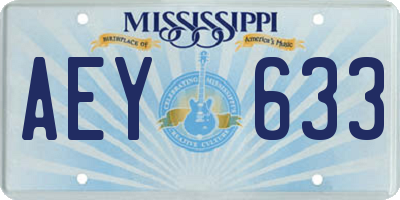 MS license plate AEY633