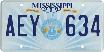 MS license plate AEY634