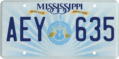 MS license plate AEY635