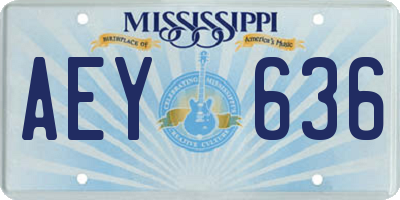 MS license plate AEY636