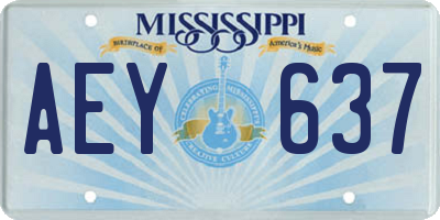 MS license plate AEY637