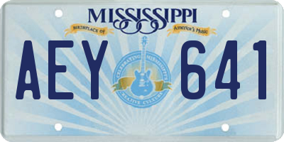 MS license plate AEY641