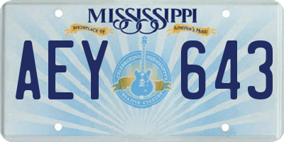 MS license plate AEY643