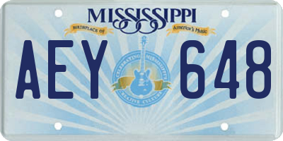 MS license plate AEY648