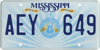 MS license plate AEY649