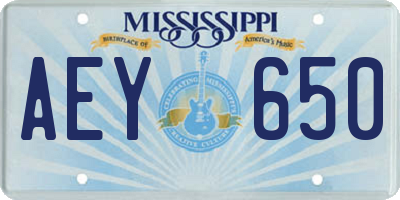 MS license plate AEY650